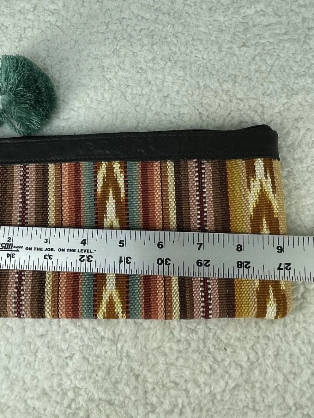 Nena & Co. Handmade Peace Pilgrim Wristlet Clutch Leather Trim, Woven, Boho